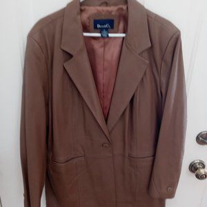 Denim & Co 1X Brown Leather blazer